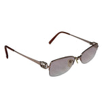 Gucci GG Rose Pink Tint Semi-Rimless Eyeglasses