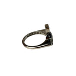 Vivienne Westwood Silver Diamante Black Enamel Ring