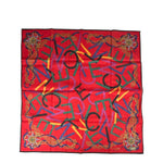 Celine Vintage Red Alphabet Print Handkerchief/Scarf
