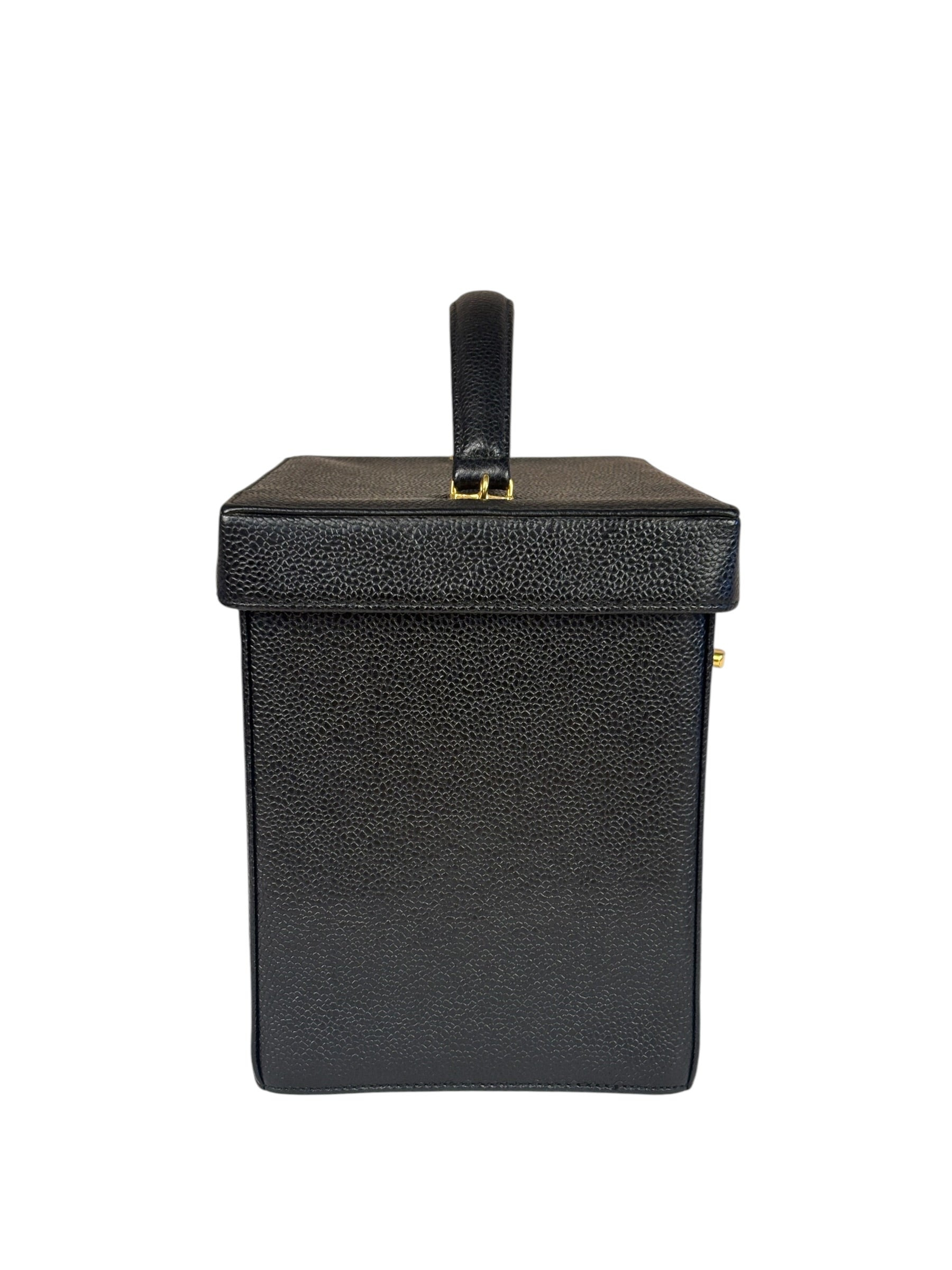 Chanel Black Caviar Leather Vanity Train Case 1995