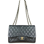 Chanel Black Caviar Leather Single Flap Bag '04