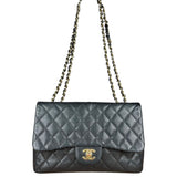 Chanel Black Caviar Leather Single Flap Bag '04
