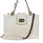 Chanel Ivory Leather Large Jetsetter Boy 2Way Handbag 2011
