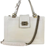 Chanel Ivory Leather Large Jetsetter Boy 2Way Handbag 2011