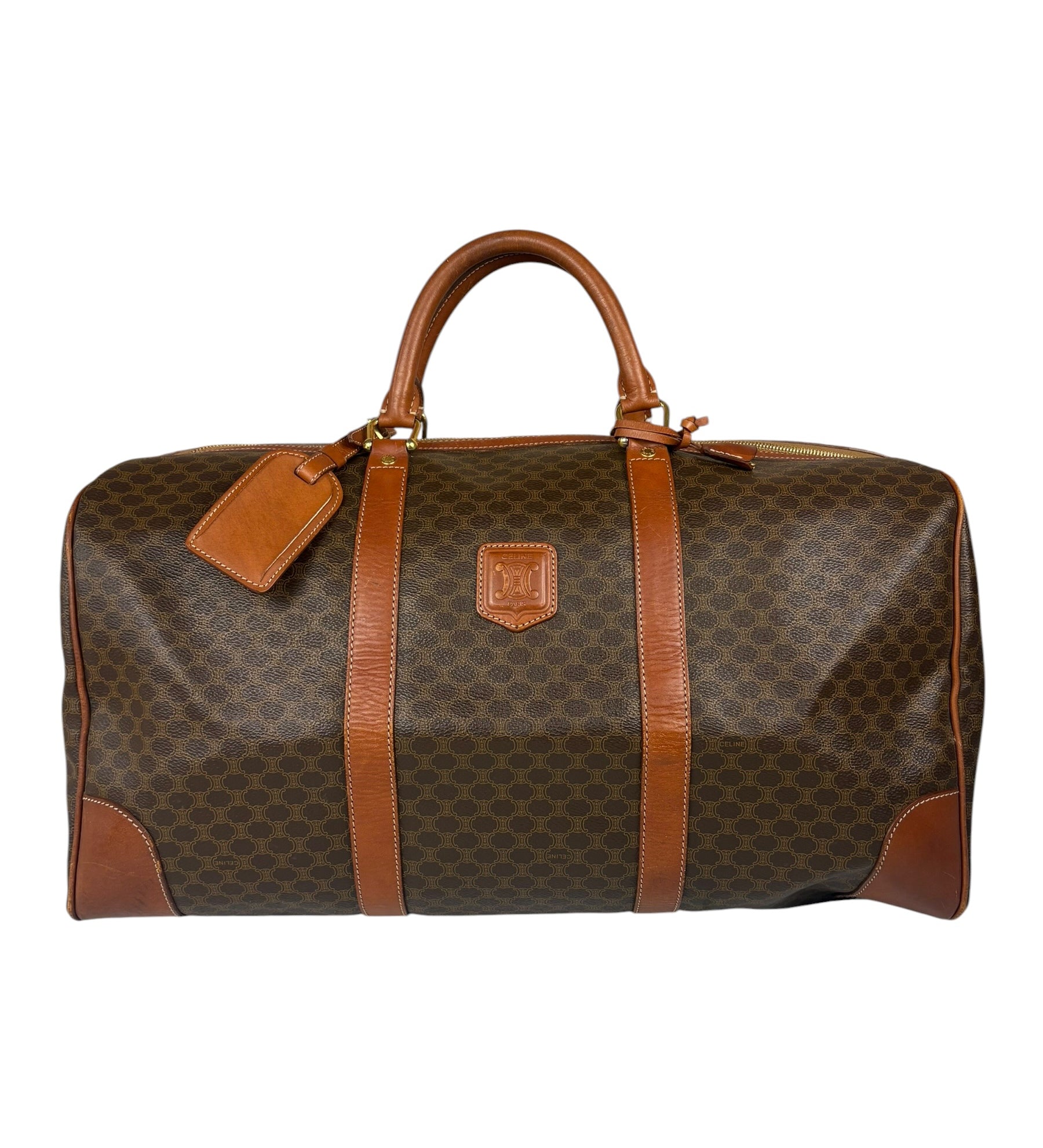 Celine Vintage Macadam Weekender Boston Bag