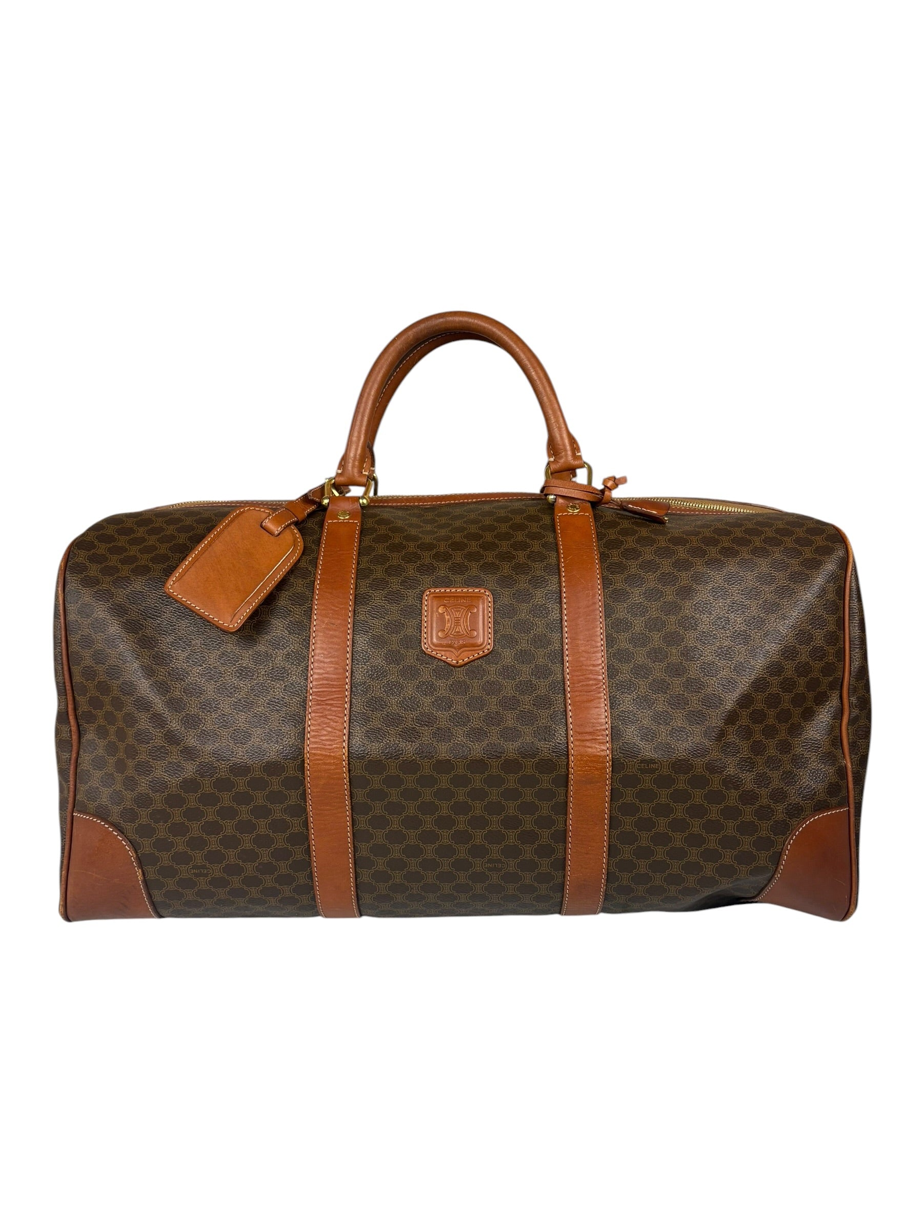Celine Vintage Macadam Weekender Boston Bag