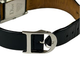Dior Silver Dial Black Leather Strap D78-100