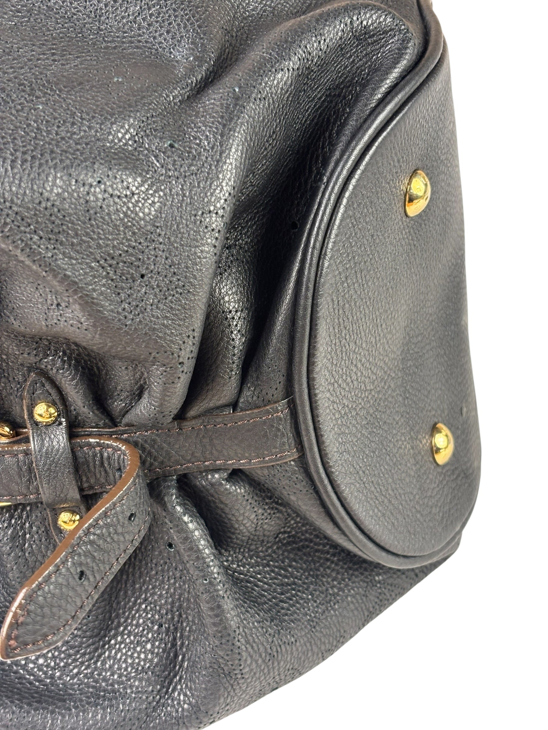 Louis Vuitton Black Calfskin Mahina XL Hobo Bag