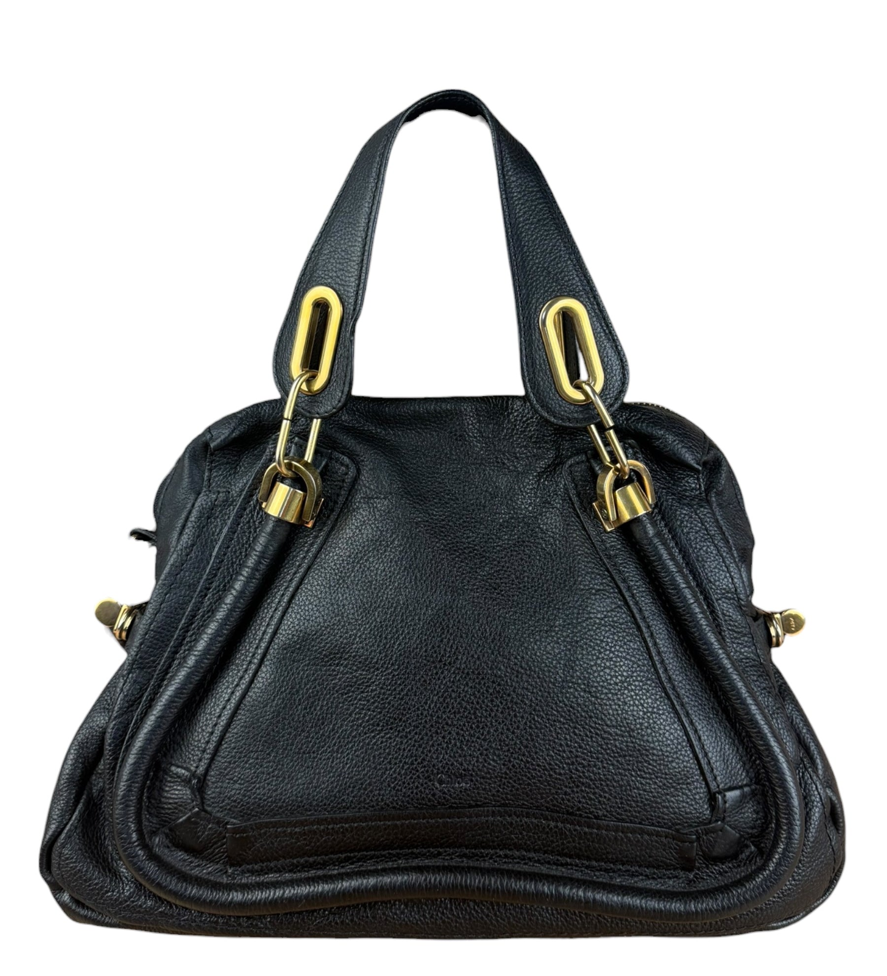 Chloé Black Leather Paraty 2Way Handbag