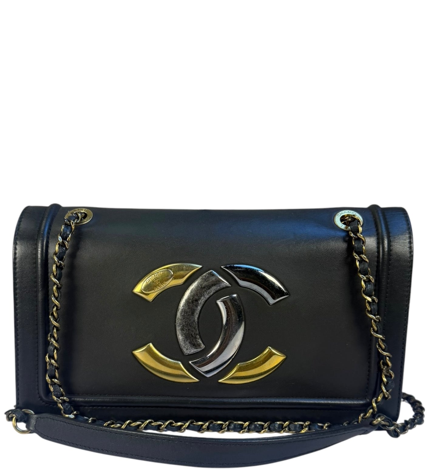 Chanel Grey Lambskin Antico Flap Bag 2017