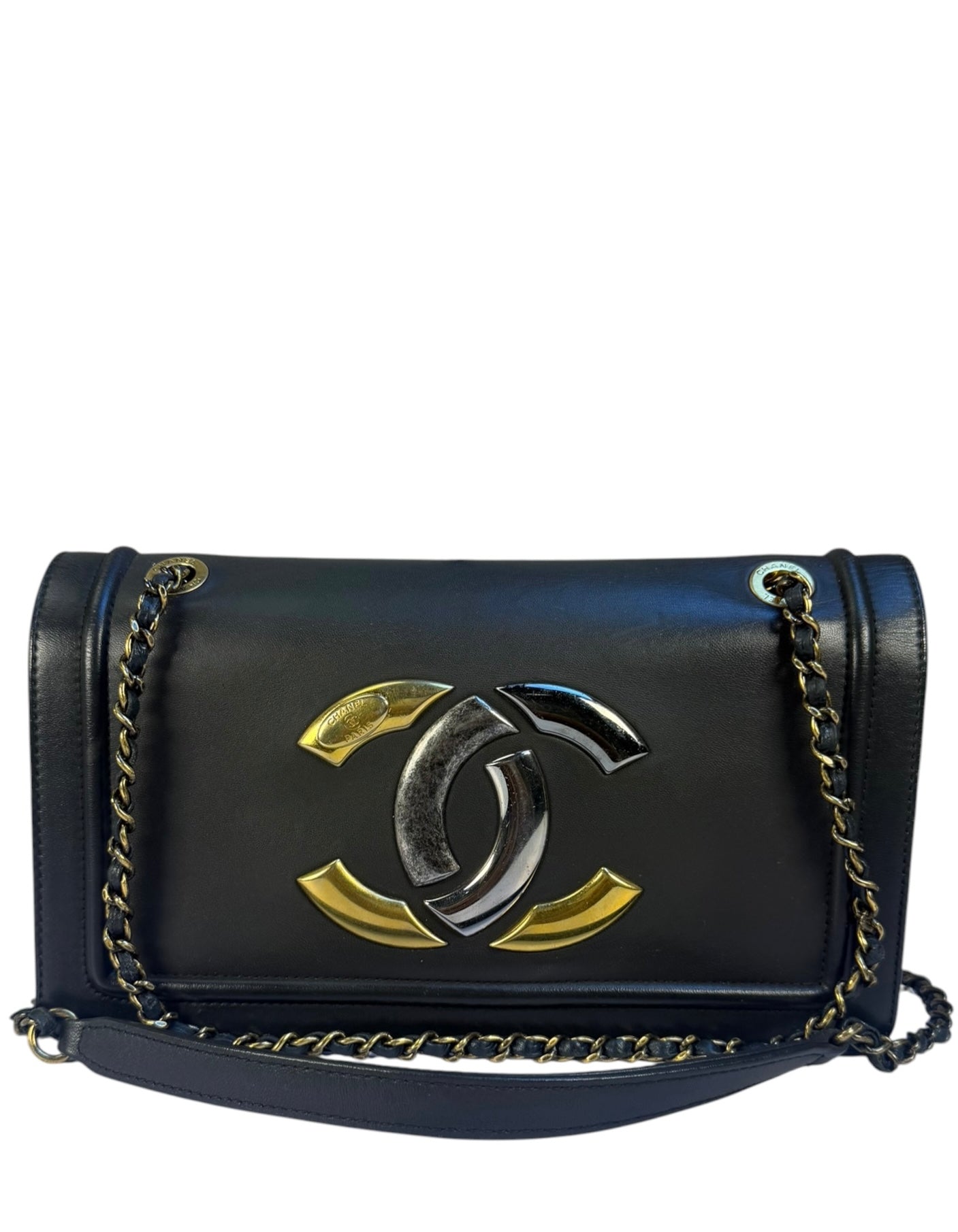 Chanel Grey Lambskin Antico Flap Bag 2017