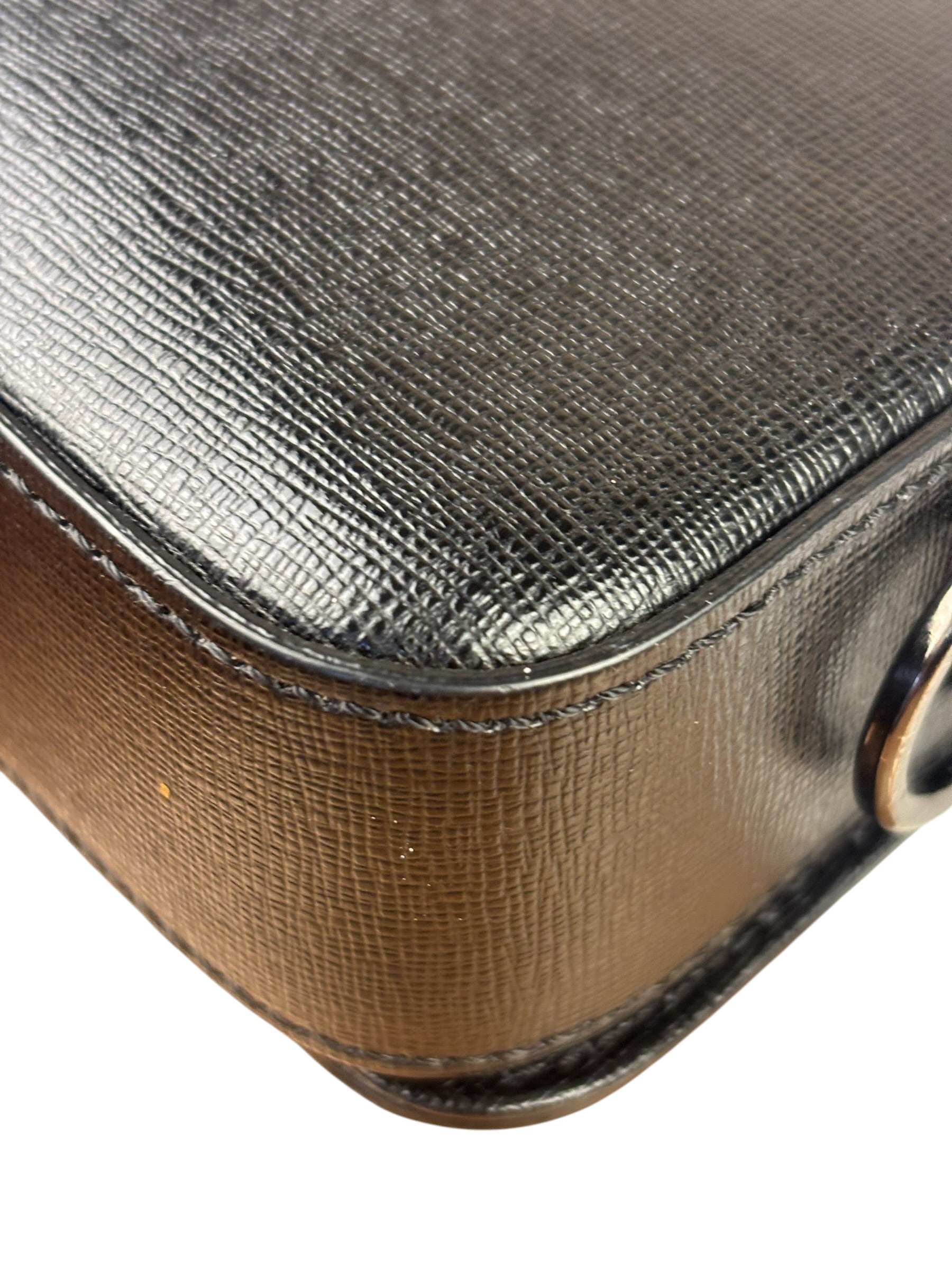 Off-White Black/White Leather Binder Clip Crossbody Bag