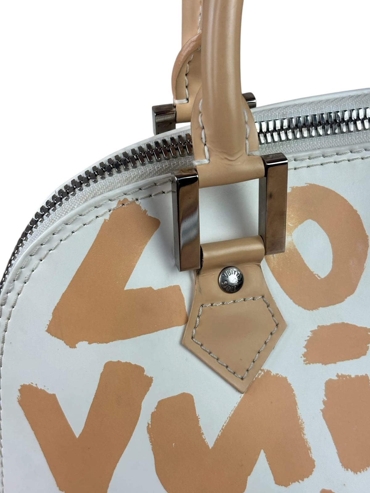 Louis Vuitton White/Beige Graffiti Alma Handbag PM