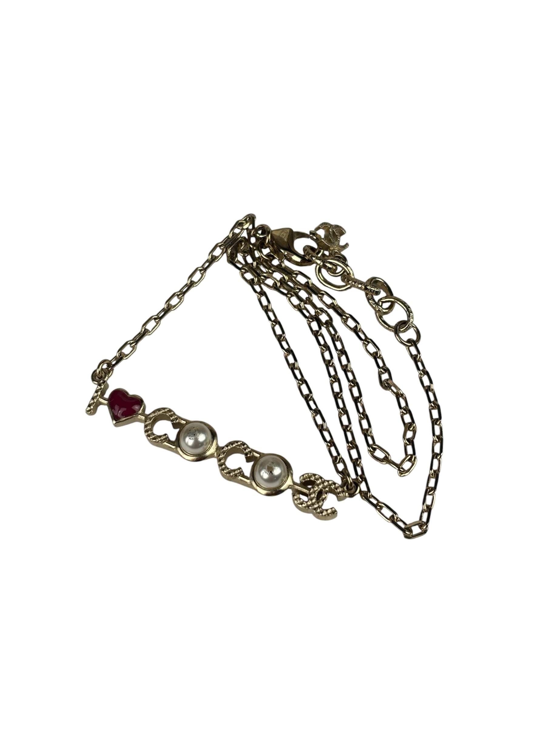 Chanel I love Coco Pearl & Heart Pendant Necklace
