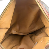 Celine Vintage Macadam Canvas Leather Trim Shoulder Bag
