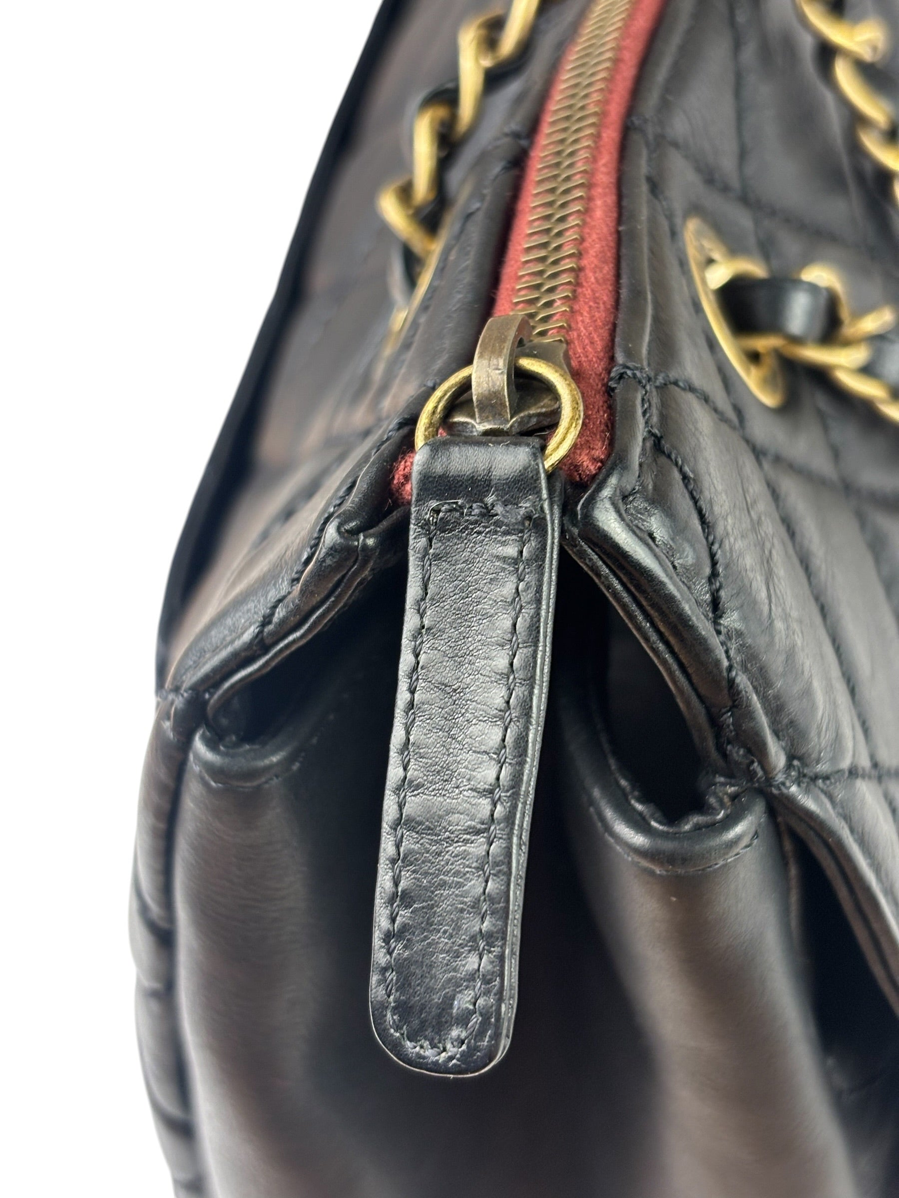 Chanel Vintage Black Quilted Lambskin Shoulder Bag 2010