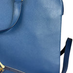 Prada Blue Saffiano Leather 2Way Briefcase Bag