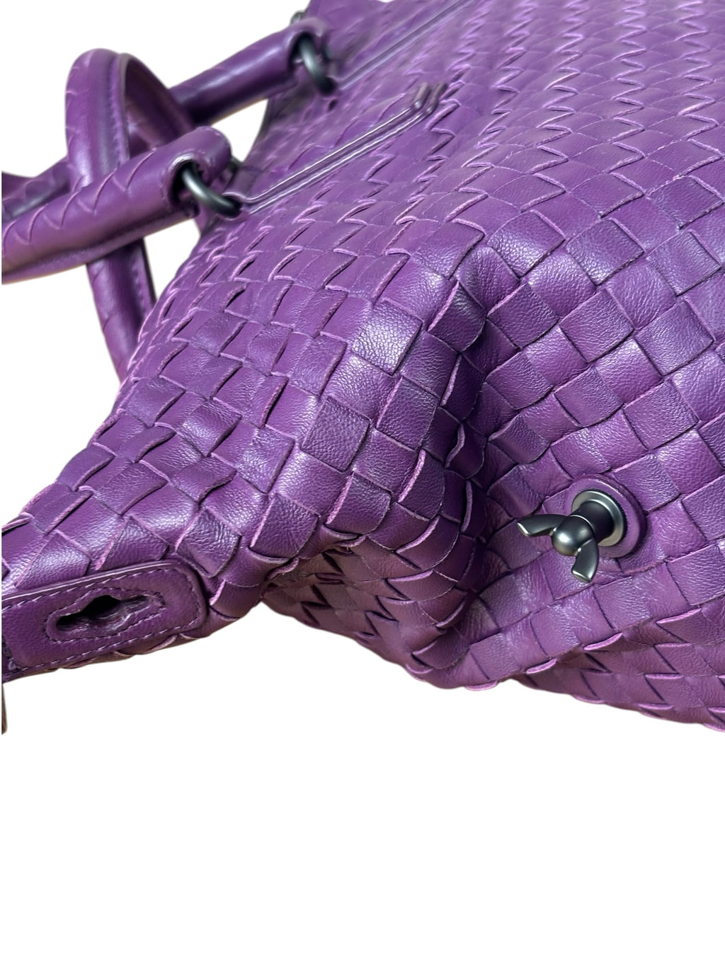 Bottega Veneta Purple Intrecciato Cabat Two-Way Tote