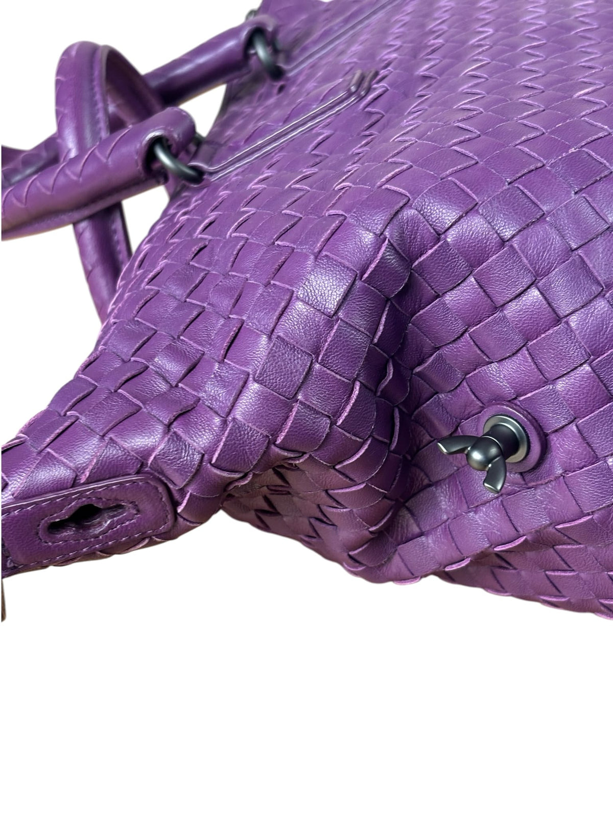 Bottega Veneta Purple Intrecciato Cabat Two-Way Tote