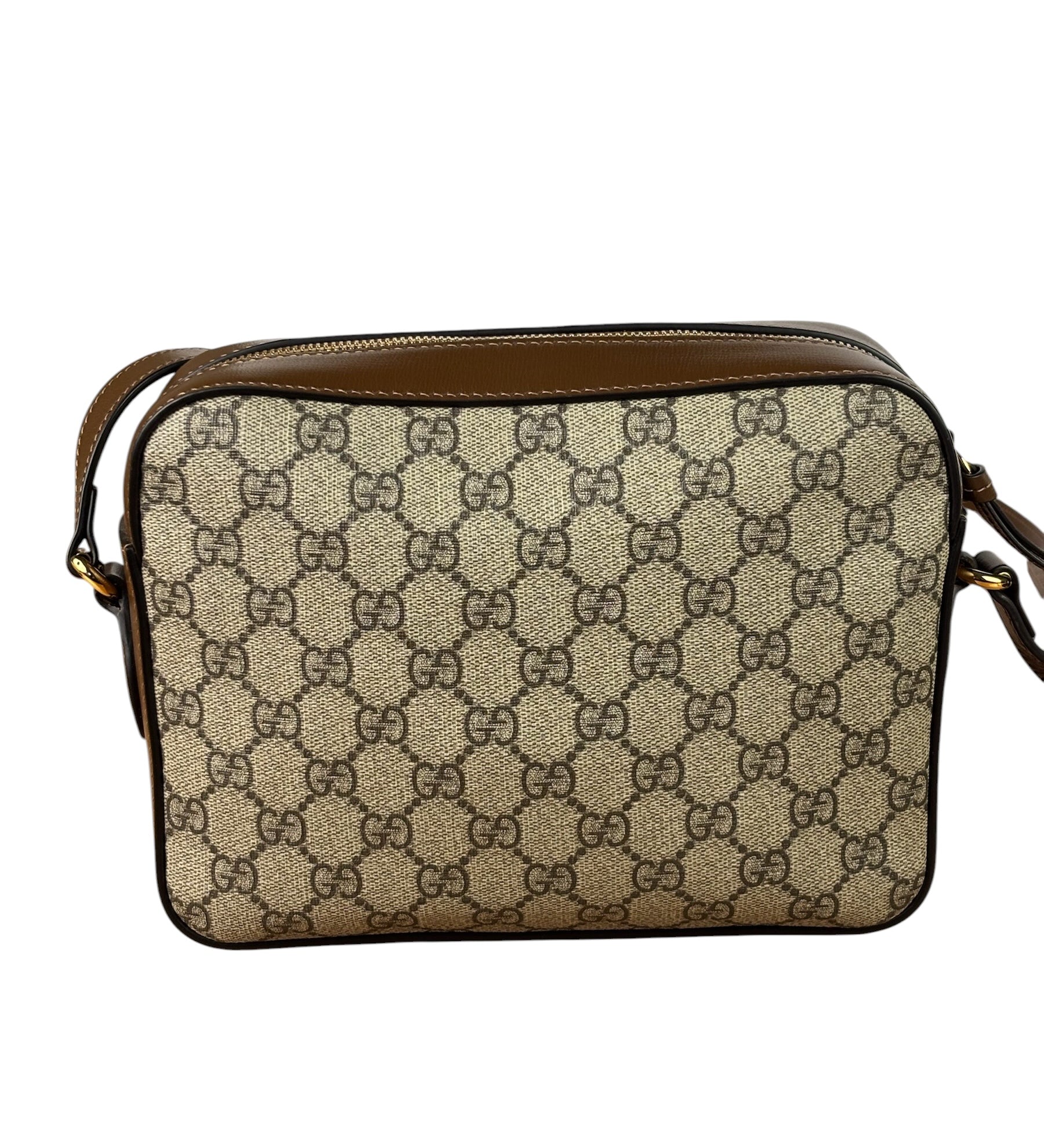 Gucci Brown Leather GG Horsebit Camera Bag 1955