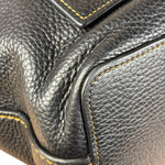 Coach Pebbled Leather Shoulder Bag Black Turn-Lock