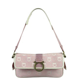Ferragamo Pink Canvas Gancini Shoulder Bag
