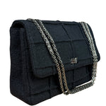 Chanel Black Wool Quilted 2.55 Chain Flap Bag '97-'99