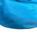 Balenciaga Blue Satin/Leather Trim Leopolda Small Hobo Bag