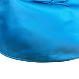 Balenciaga Blue Satin/Leather Trim Leopolda Small Hobo Bag