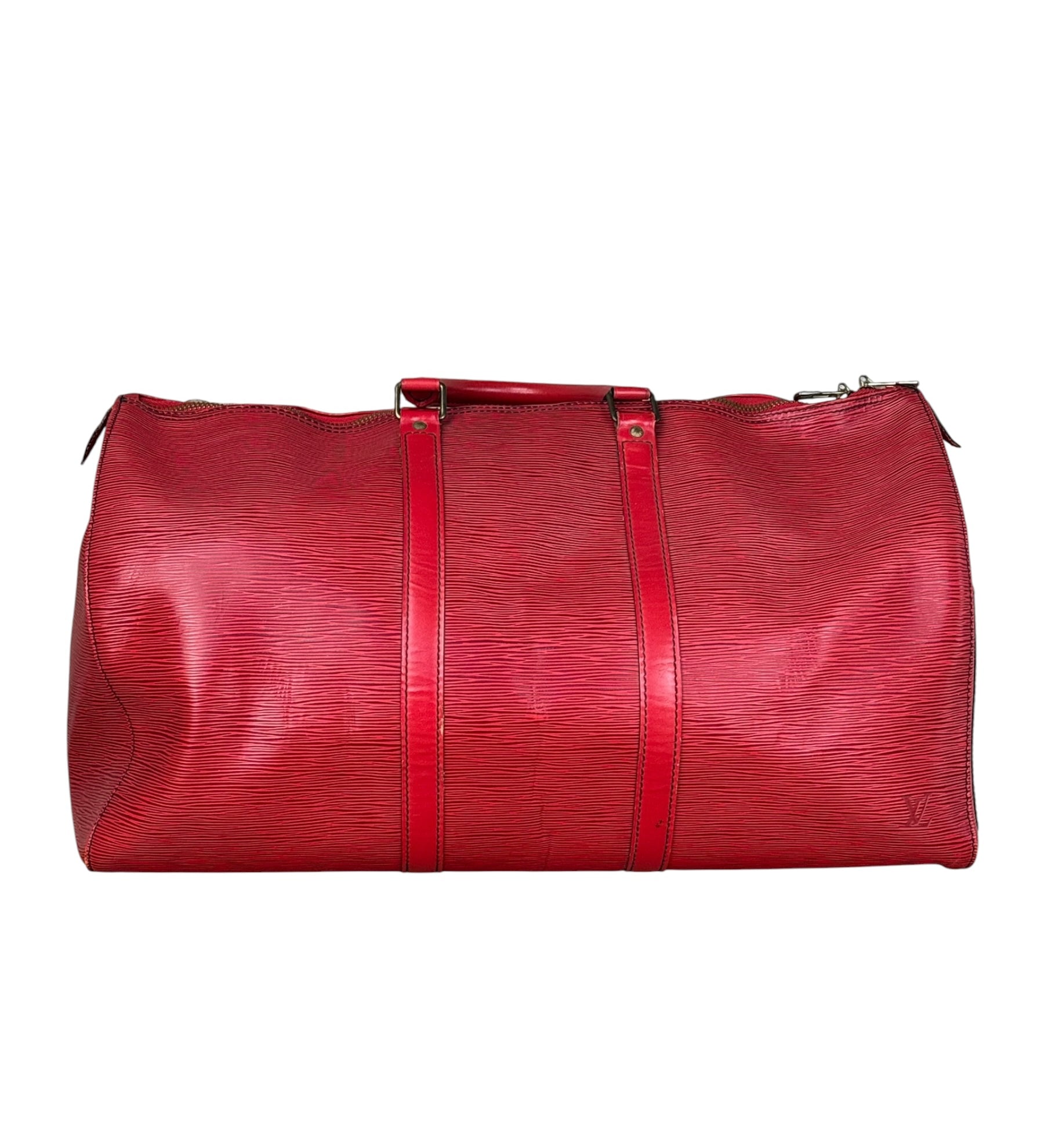 Louis Vuitton Red Epi Keepall Duffel Hand Bag