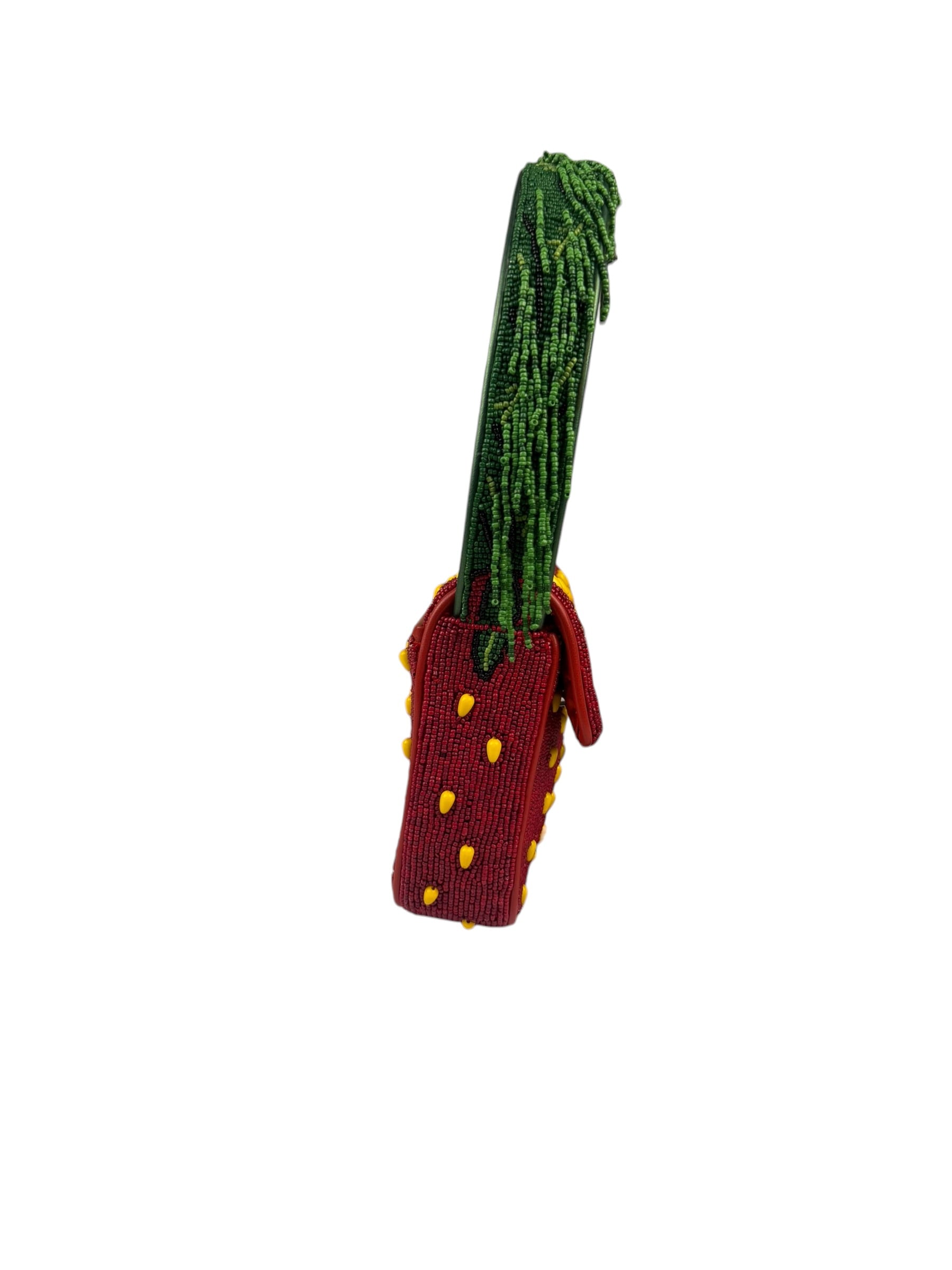 STAUD Strawberry Red Tommy Beaded Bag
