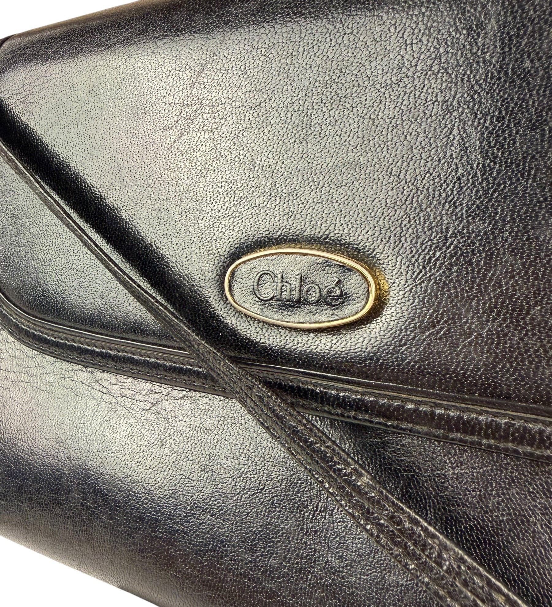 Chloe Vintage Black Leather Shoulder Bag