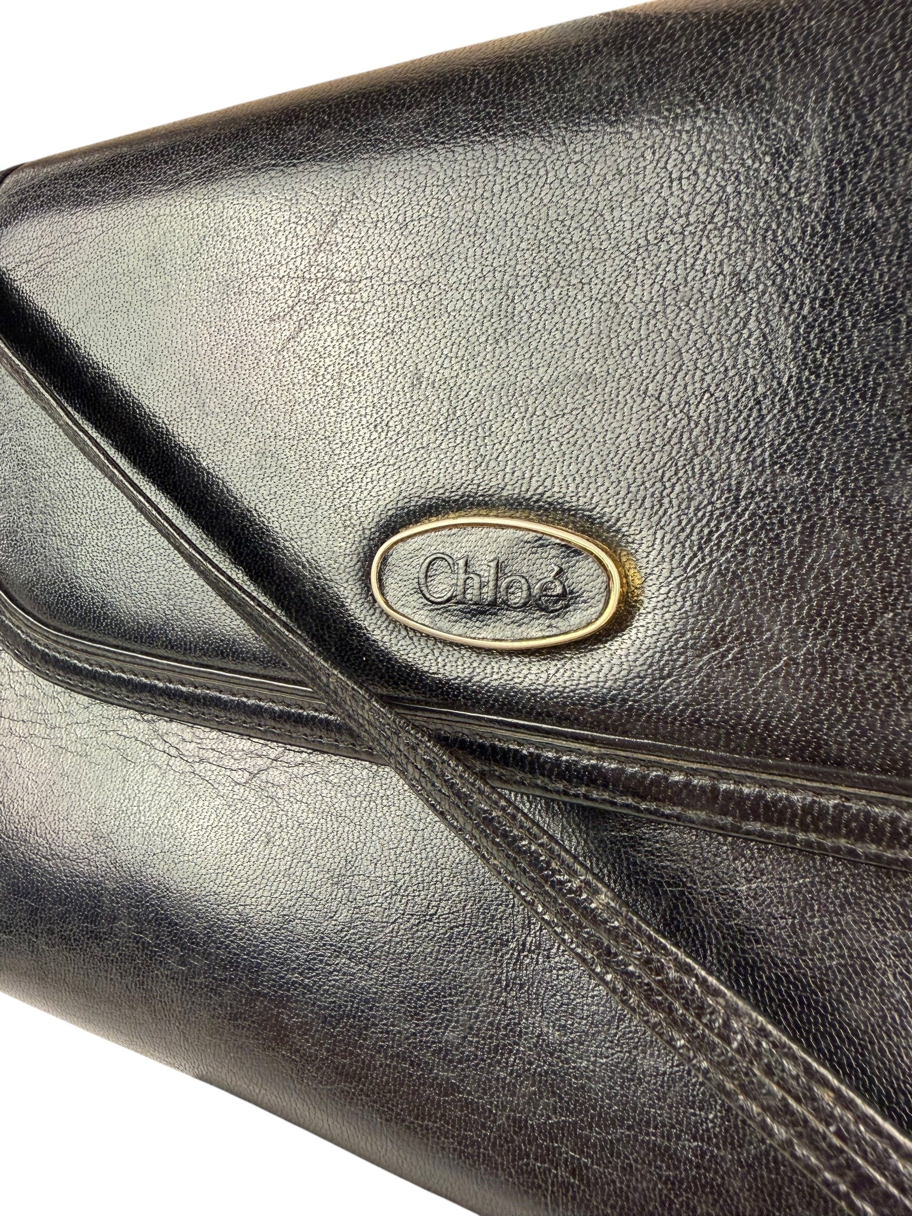 Chloe Vintage Black Leather Shoulder Bag