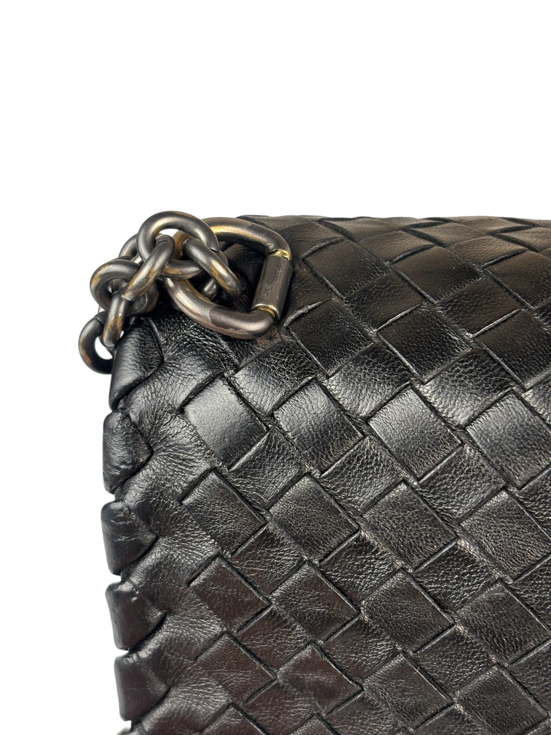 Bottega Veneta Black Intrecciato Shoulder Bag