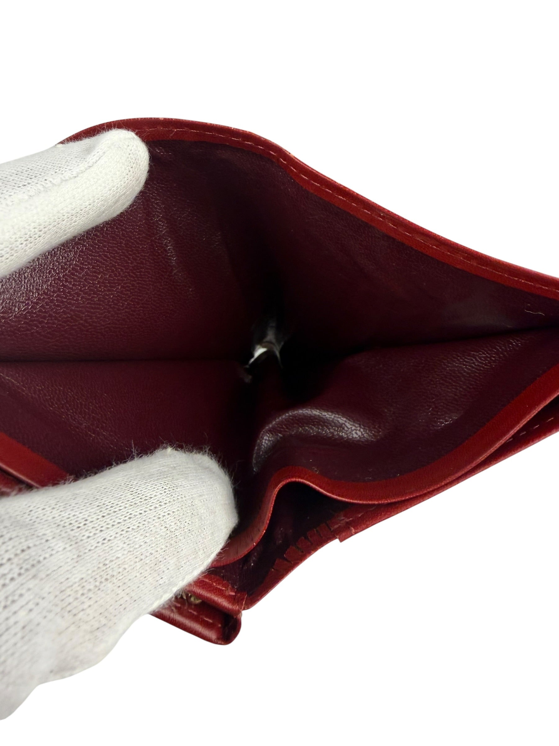 Givenchy Vintage Red Leather Trifold Wallet