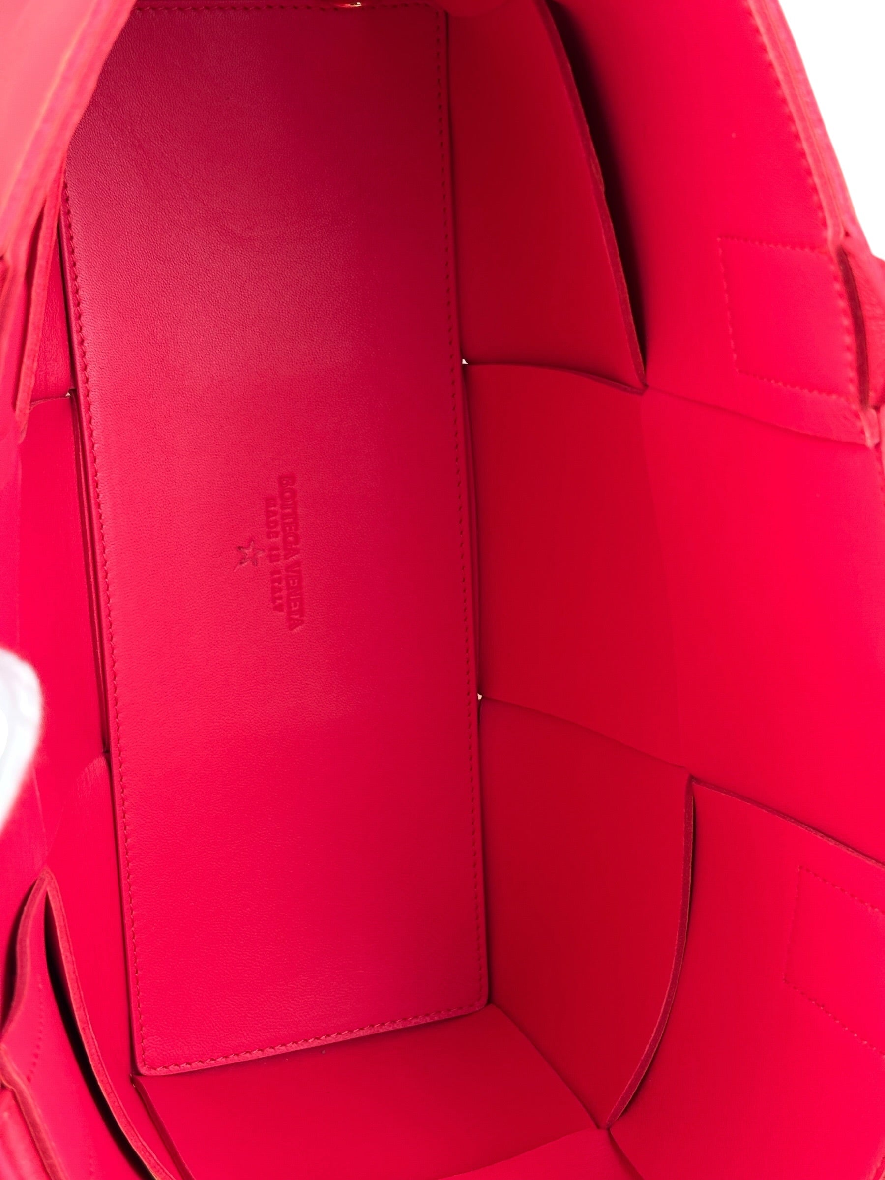 Bottega Veneta Red Leather Arco Tote Bag