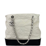 Chanel White Quilted Leather Gabrielle Shopping Tote 2010