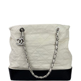 Chanel White Quilted Leather Gabrielle Shopping Tote 2010
