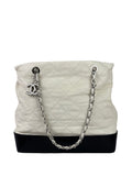 Chanel White Quilted Leather Gabrielle Shopping Tote 2010