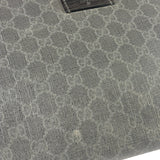 Gucci Grey/Black Leather GG Supreme Messenger Bag