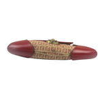 Fendi Red Leather Trim Zucca Compliation Shoulder Bag