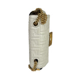 Fendi White Leather FF Flap Baguette