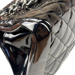 Chanel Black Patent Quilted Leather Just Mademoiselle Bowling Bag 2012