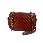 Chanel Burgundy Chevron-Quilted Leather Flap Crossbody 2018
