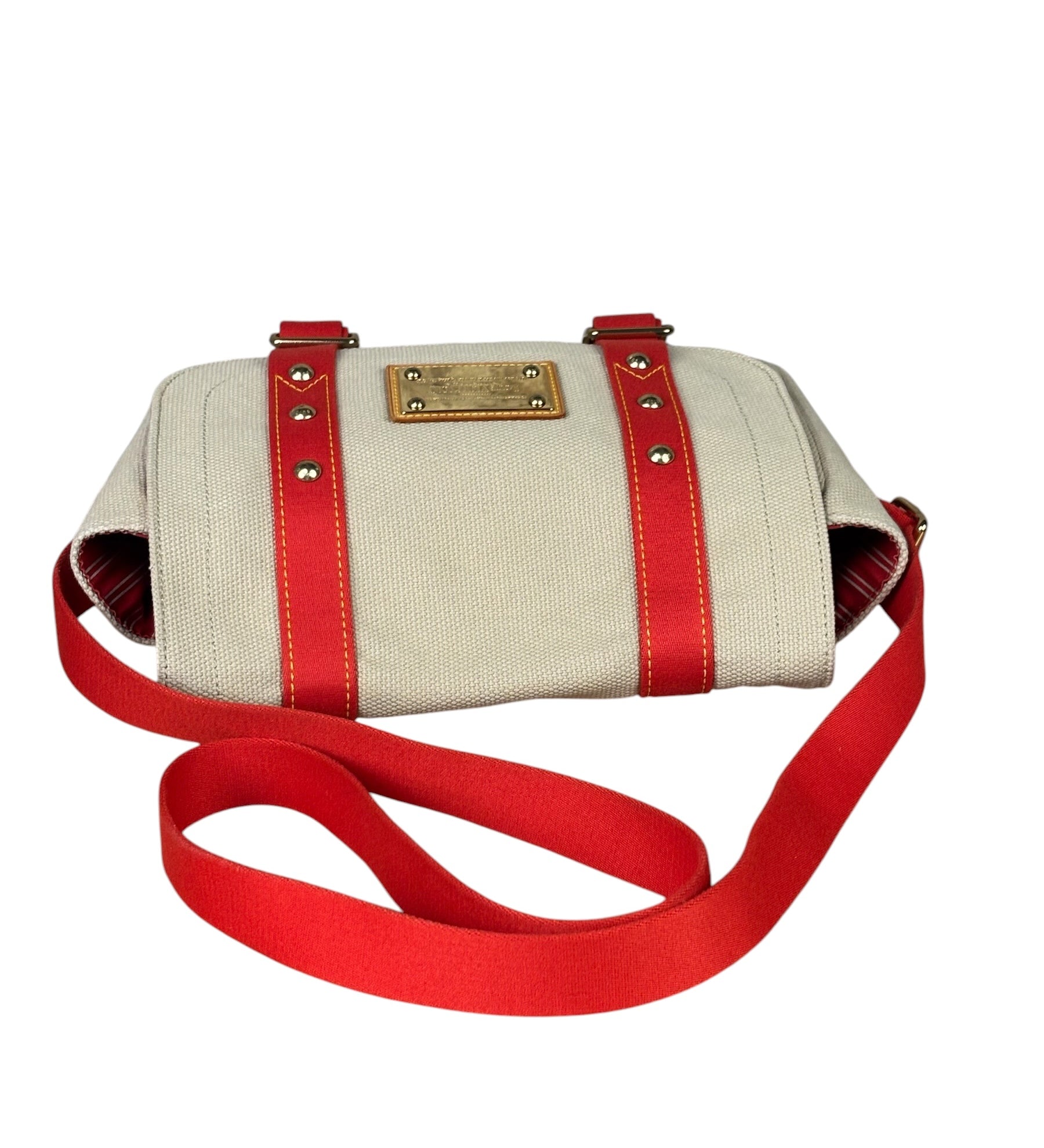 Louis Vuitton Tan/Red Canvas Antigua Besace Messenger Bag PM