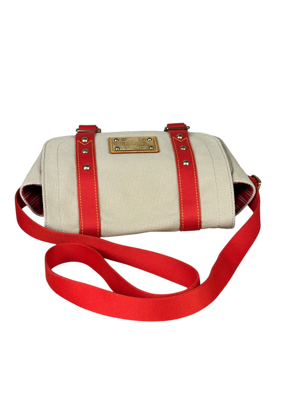 Louis Vuitton Tan/Red Canvas Antigua Besace Messenger Bag PM
