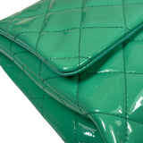 Chanel Green Quilted Patent Leather Flap Bag 2012