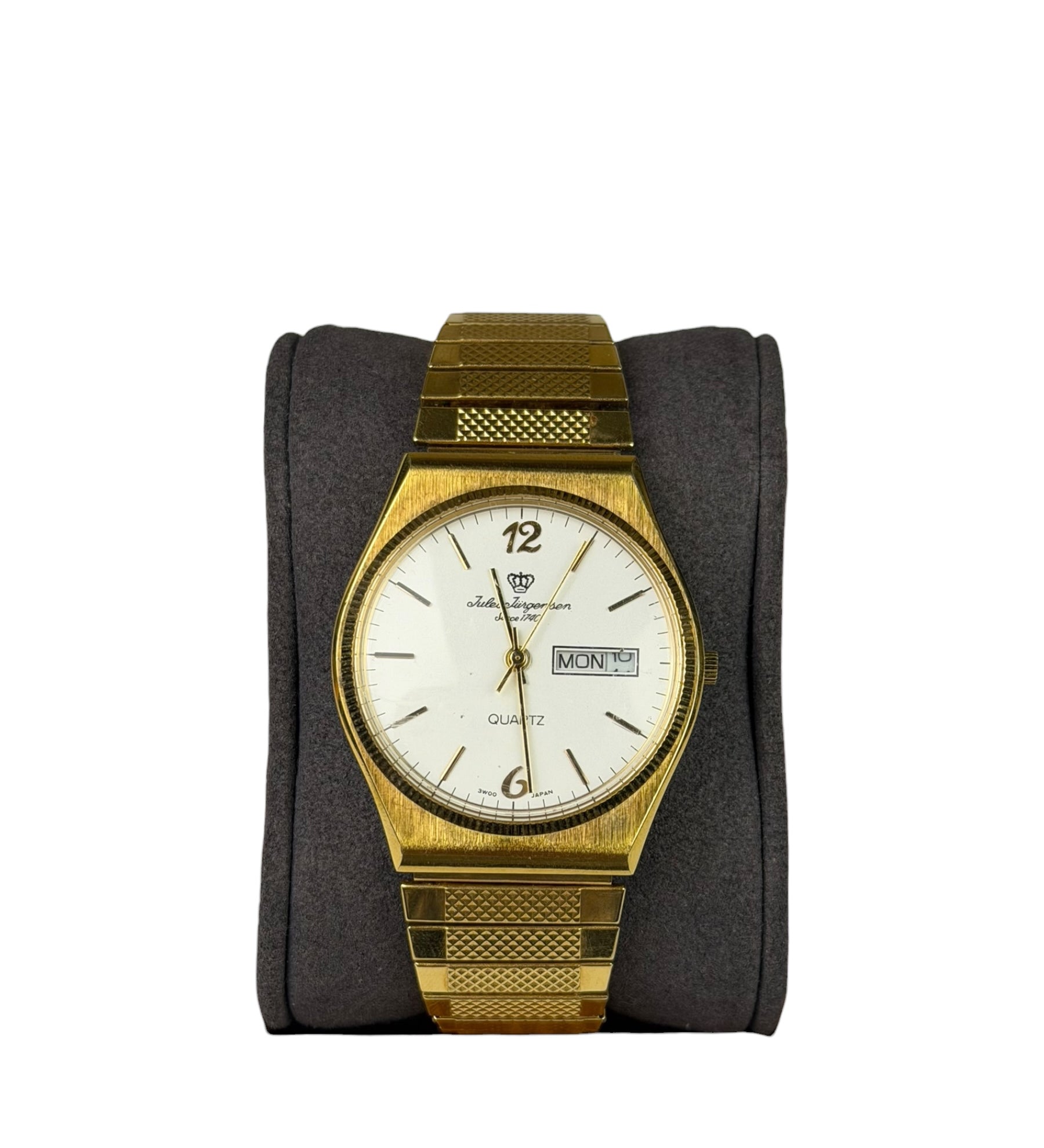 Jules Jurgensen Quartz Day Date Gold Toned Watch