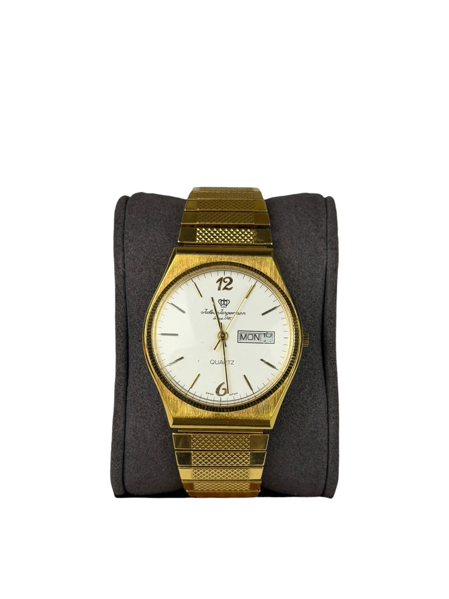Jules Jurgensen Quartz Day Date Gold Toned Watch