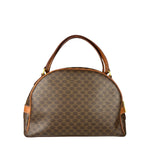 Celine Brown Leather Macadam Dome Handbag